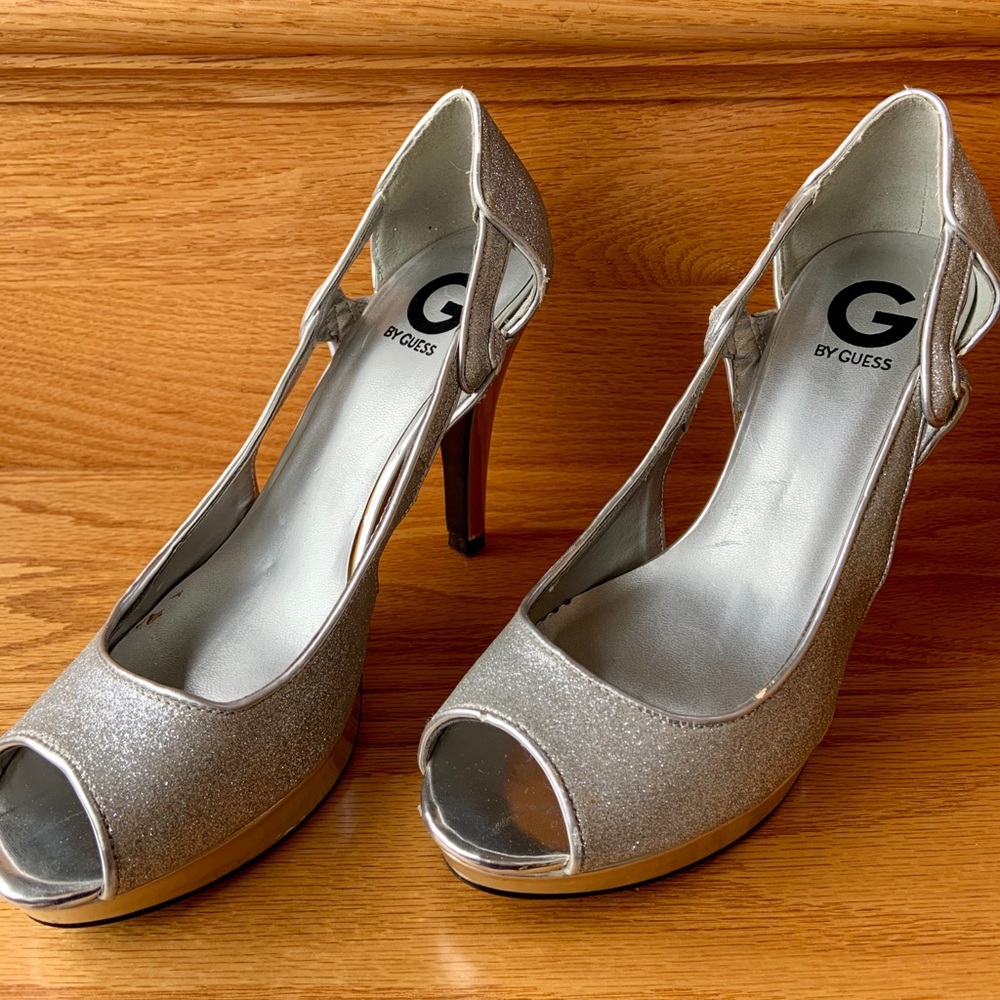Open Toe Sparkle Pumps